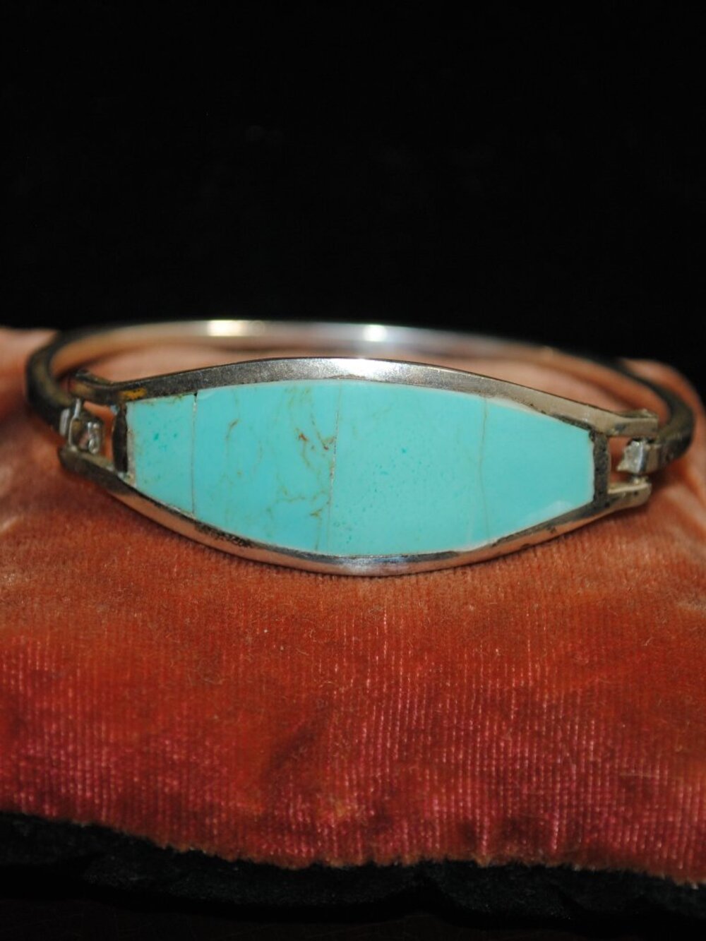 Alpaca Mexico 925 Sterling Silver Bracelet with Blue Stone